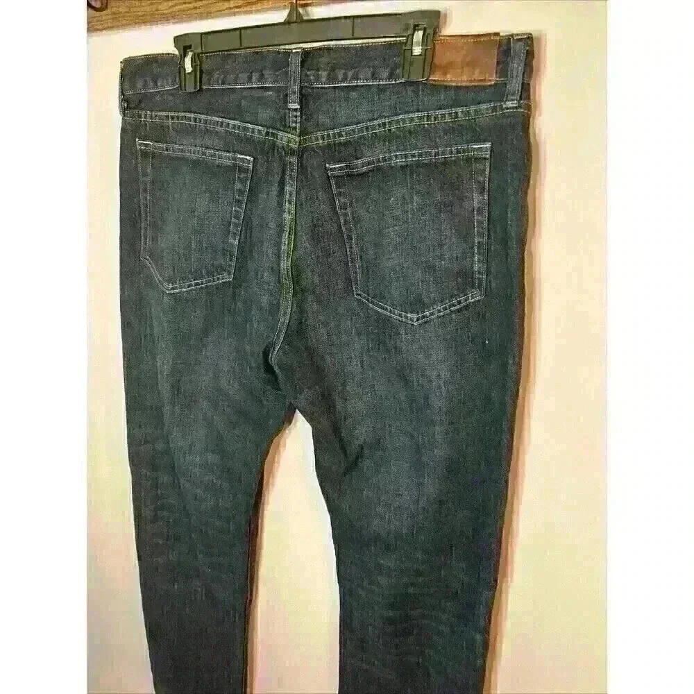 J Crew Jeans Mens 36x34‎ Slim Straight Denim Style 29243 Classic Dark Wash